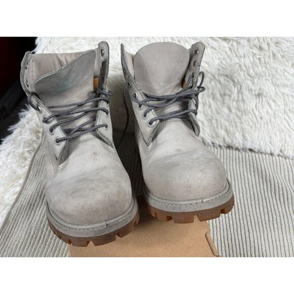 Timberland Boots Mens Size 8M Gray Leather Nubuck 6 Inch Lace Up Work Hiking - Picture 4 of 8